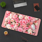 Pink Peony and Rose Garden desk mat — product mockup 3