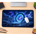Blue Cosmic Ring Portal desk mat — product mockup 1