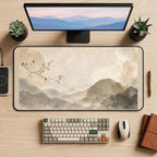 Neutral Japandi Mountain Wash desk mat — product mockup 2