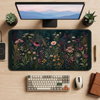 Dark Wildflower Meadow desk mat — product mockup 2
