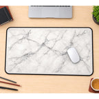 White Marble Vein Pattern desk mat — product mockup 1