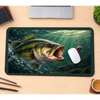 Largemouth Bass and Bait desk mat — product mockup 1