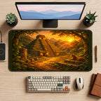Jungle Pyramid at Sunset desk mat — product mockup 2