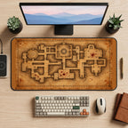 Antique Dungeon Floor Map desk mat — product mockup 2