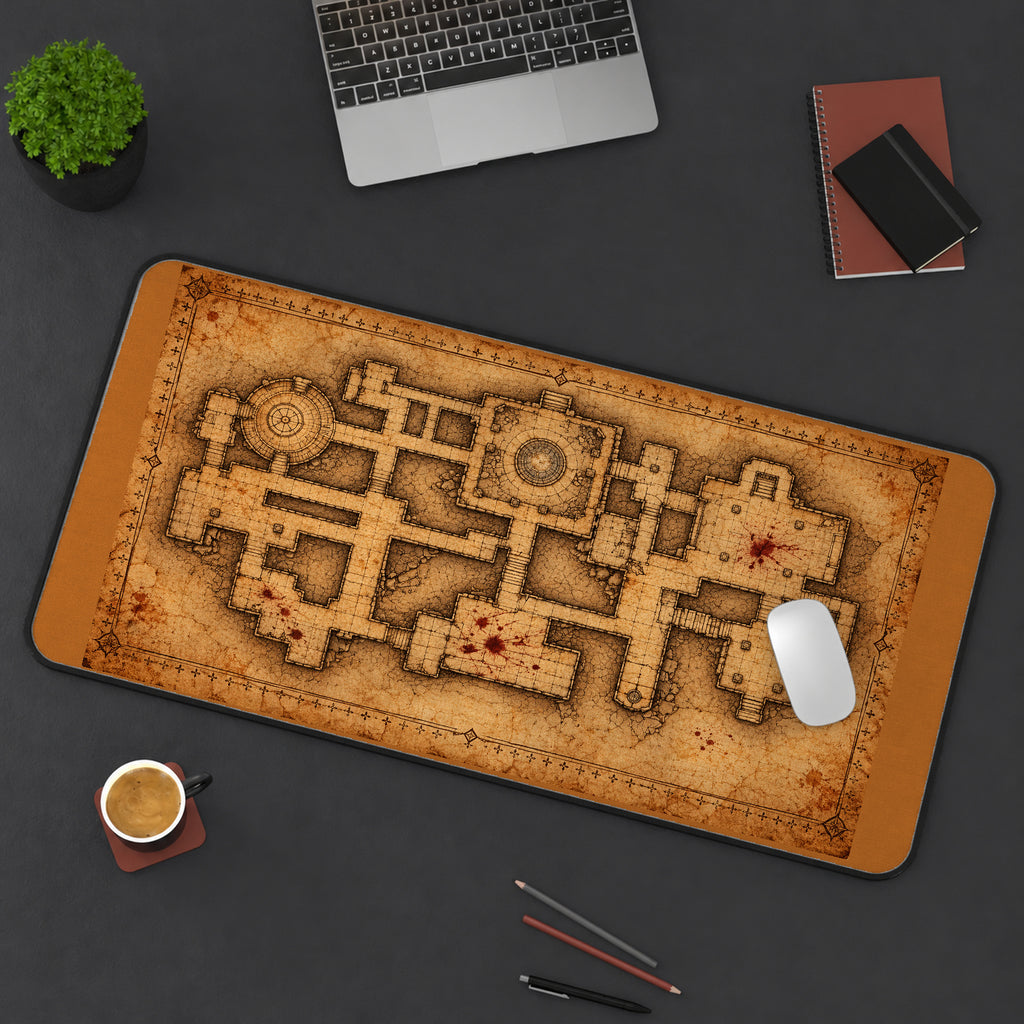 Antique Dungeon Floor Map desk mat — product mockup 3