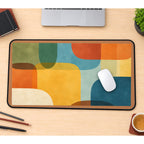 Rounded Retro Color Blocks desk mat — product mockup 1