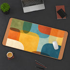 Rounded Retro Color Blocks desk mat — product mockup 3