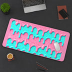 Pink and Turquoise Icing Drips desk mat — product mockup 3