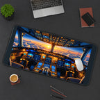Airplane Cockpit at Sunset desk mat — product mockup 3