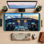 Cockpit Above Golden Clouds desk mat — product mockup 2