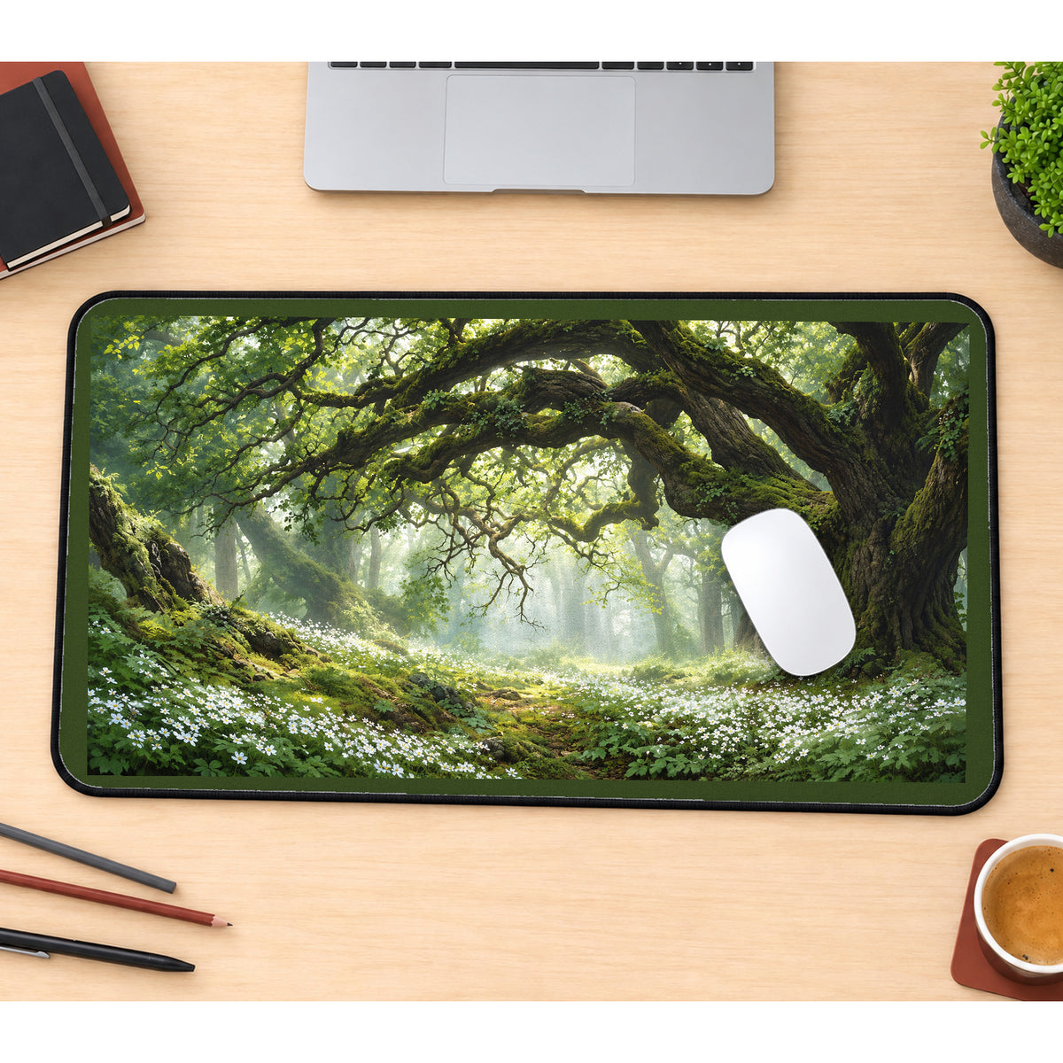 Ancient Forest Archway desk mat — product mockup 1