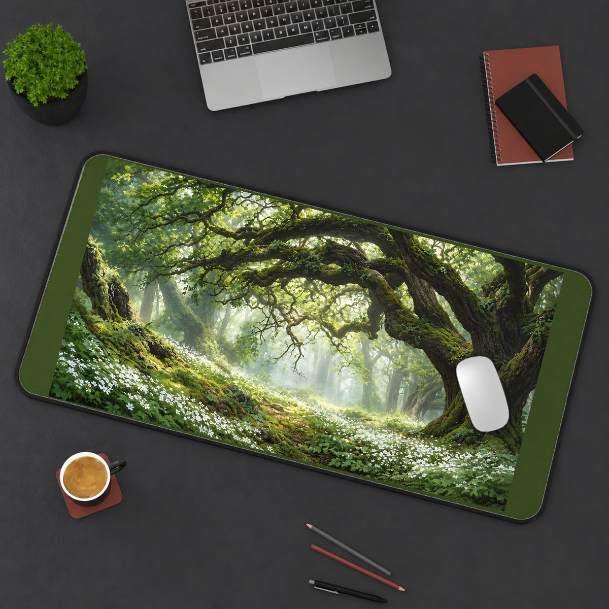 Ancient Forest Archway desk mat — product mockup 3
