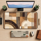 Earth Tone Geometric Arches desk mat — product mockup 2