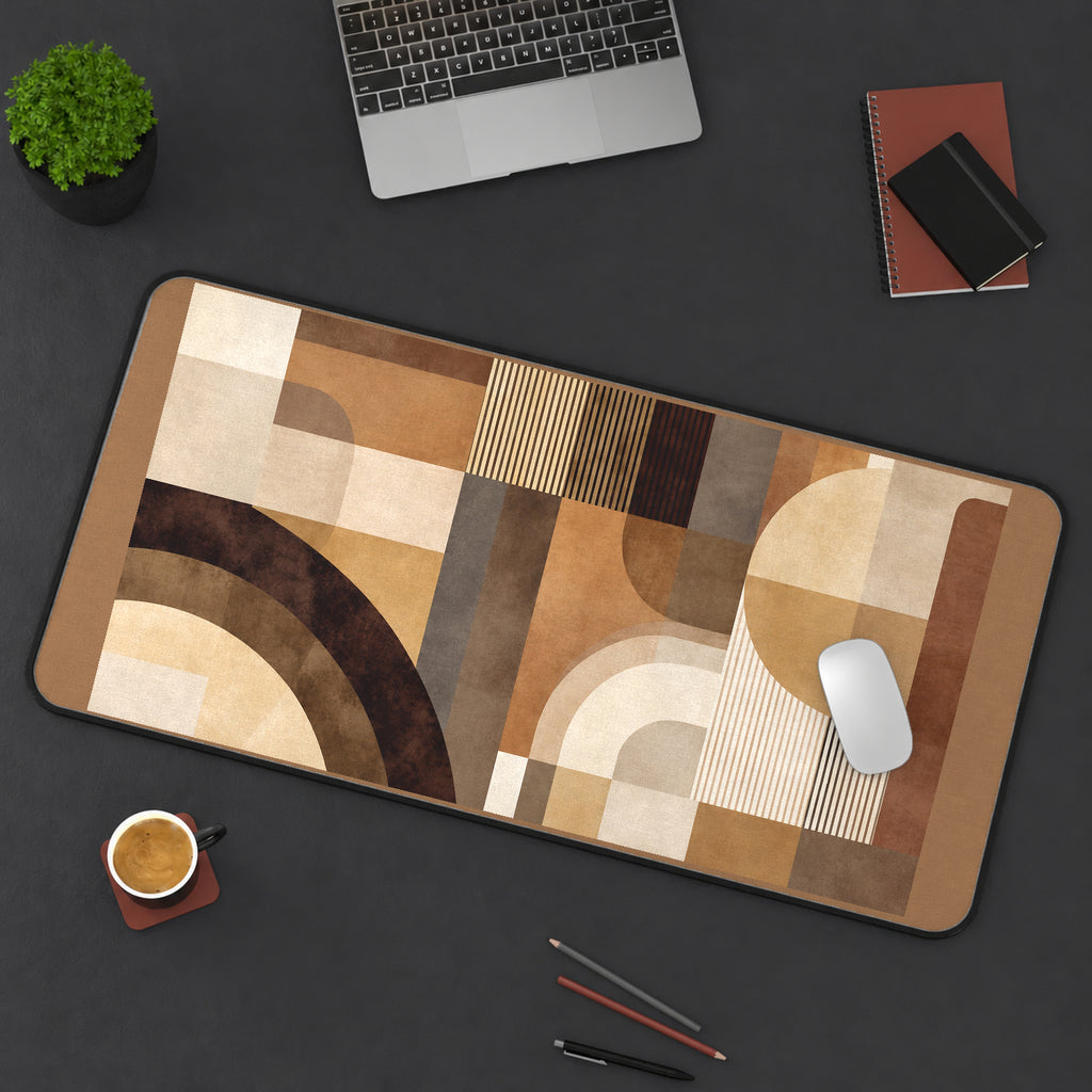 Earth Tone Geometric Arches desk mat — product mockup 3