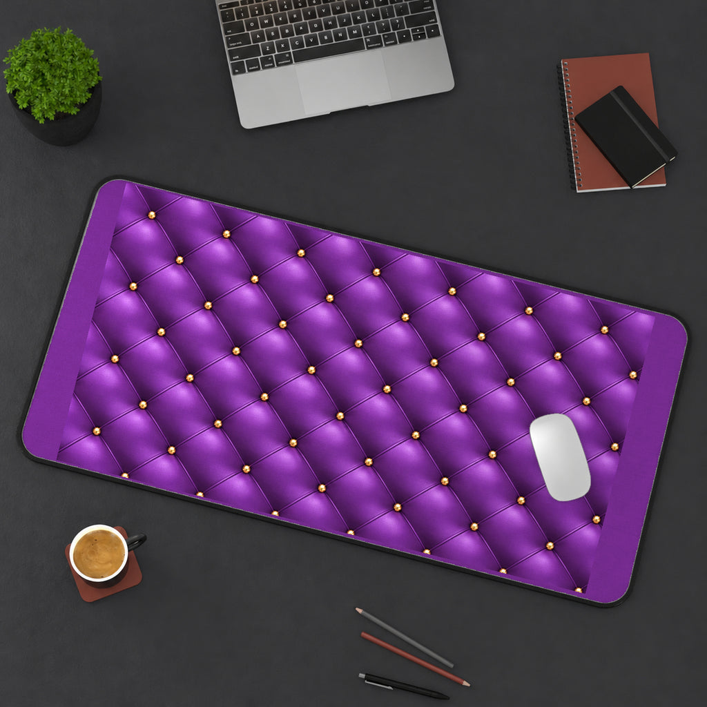 Purple Buttoned Upholstery Pattern desk mat — product mockup 3