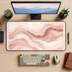 Blush Pink Flowing Layers desk mat — product mockup 2