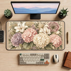 Vintage Hydrangea Bouquet desk mat — product mockup 2