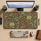 Vintage Garden Floral Repeat desk mat — product mockup 2
