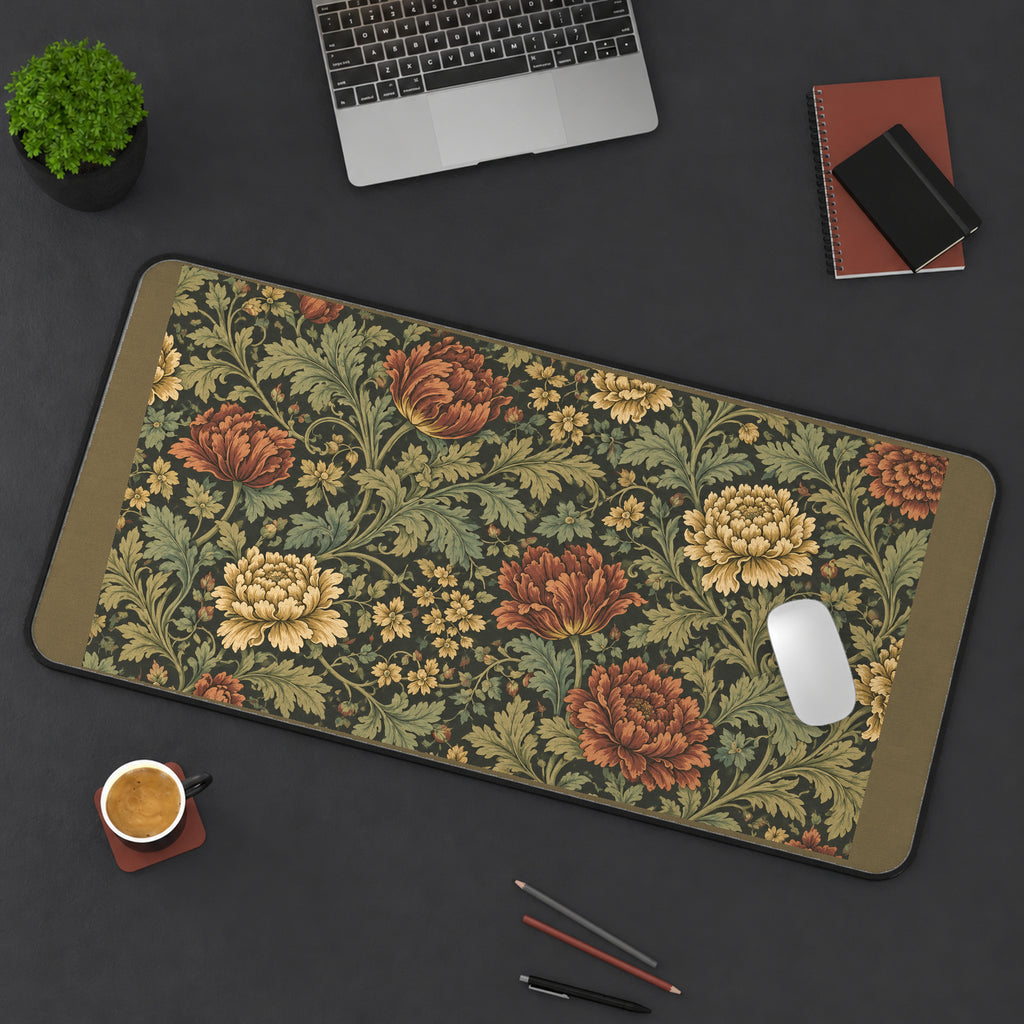 Vintage Garden Floral Repeat desk mat — product mockup 3
