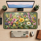 Sunlit Cottage Wildflower Meadow desk mat — product mockup 2