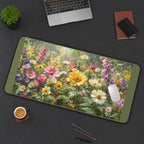 Sunlit Cottage Wildflower Meadow desk mat — product mockup 3