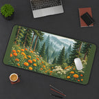 Forest Meadow with Orange Flowers desk mat — product mockup 3