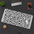 Black Botanical Silhouettes desk mat — product mockup 3