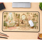 Cats in a Vintage Bathroom desk mat — product mockup 1