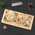 Cats in a Vintage Bathroom desk mat — product mockup 3