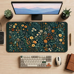 Dark Garden Wildflower Repeat desk mat — product mockup 2