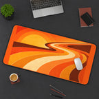 Orange Sunset Racing Curves desk mat — product mockup 3