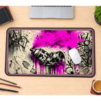 Neon Pink Spray Can Graffiti desk mat — product mockup 1