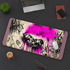 Neon Pink Spray Can Graffiti desk mat — product mockup 3