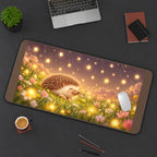 Hedgehog in a Starlit Meadow desk mat — product mockup 3