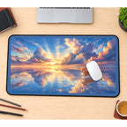 Corgi Beneath a Reflective Sunset desk mat — product mockup 1