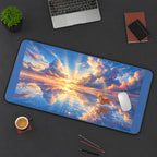 Corgi Beneath a Reflective Sunset desk mat — product mockup 3