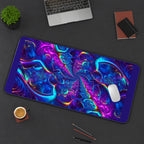 Purple and Cyan Fractal Flow desk mat — product mockup 3