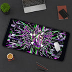 Neon Glitch Heart Collage desk mat — product mockup 3