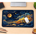 Moonlit Swirling Cloud Sky desk mat — product mockup 1