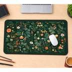 Dark Green Cottage Flower Garden desk mat — product mockup 1