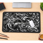 Black and White Liquid Marble desk mat — product mockup 1