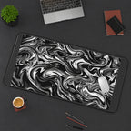 Black and White Liquid Marble desk mat — product mockup 3