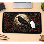 Raven and Red Roses at the Moon desk mat — product mockup 1