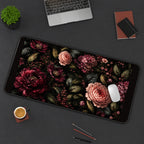 Burgundy and Blush Night Flowers desk mat — product mockup 3