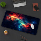 Colorful Nebula in Deep Space desk mat — product mockup 3