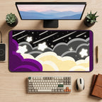 Asexual Pride Cosmic Clouds desk mat — product mockup 2
