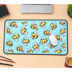 Cartoon Bees and Daisies desk mat — product mockup 1