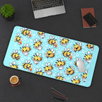 Cartoon Bees and Daisies desk mat — product mockup 3