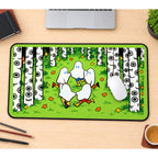 Dancing Ghosts in a Birch Grove desk mat — product mockup 1