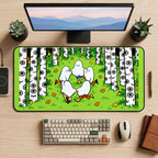 Dancing Ghosts in a Birch Grove desk mat — product mockup 2